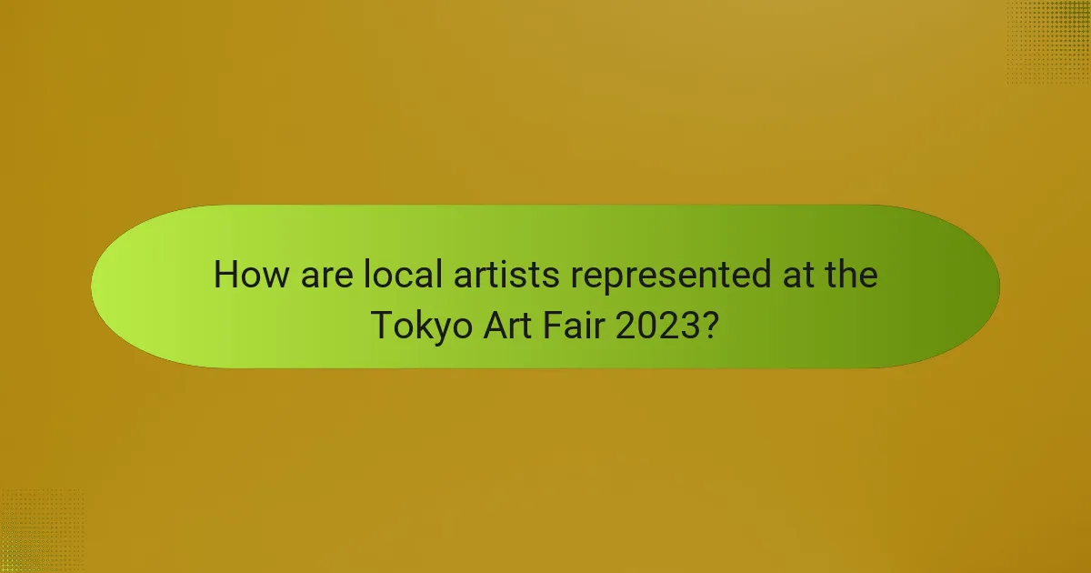 How are local artists represented at the Tokyo Art Fair 2023?