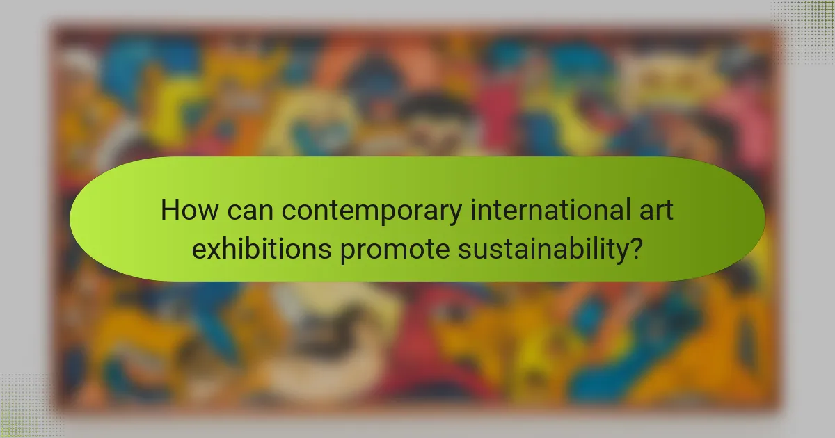 How can contemporary international art exhibitions promote sustainability?