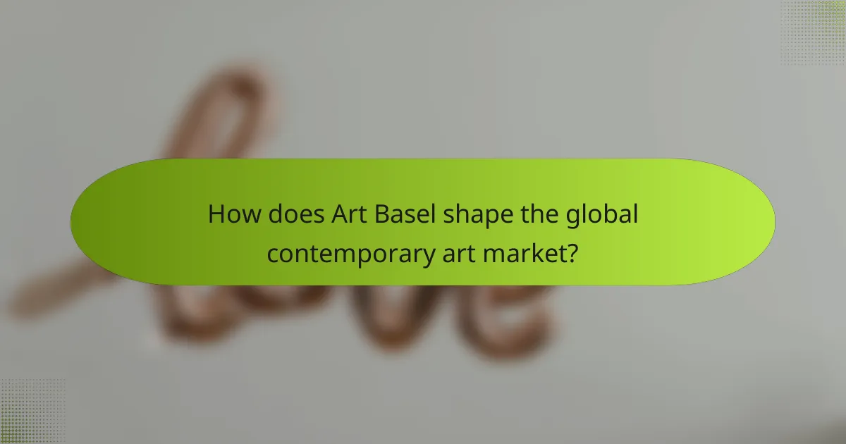 How does Art Basel shape the global contemporary art market?