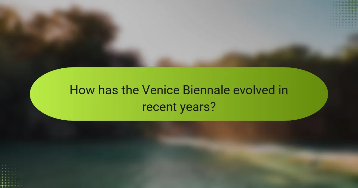 How has the Venice Biennale evolved in recent years?