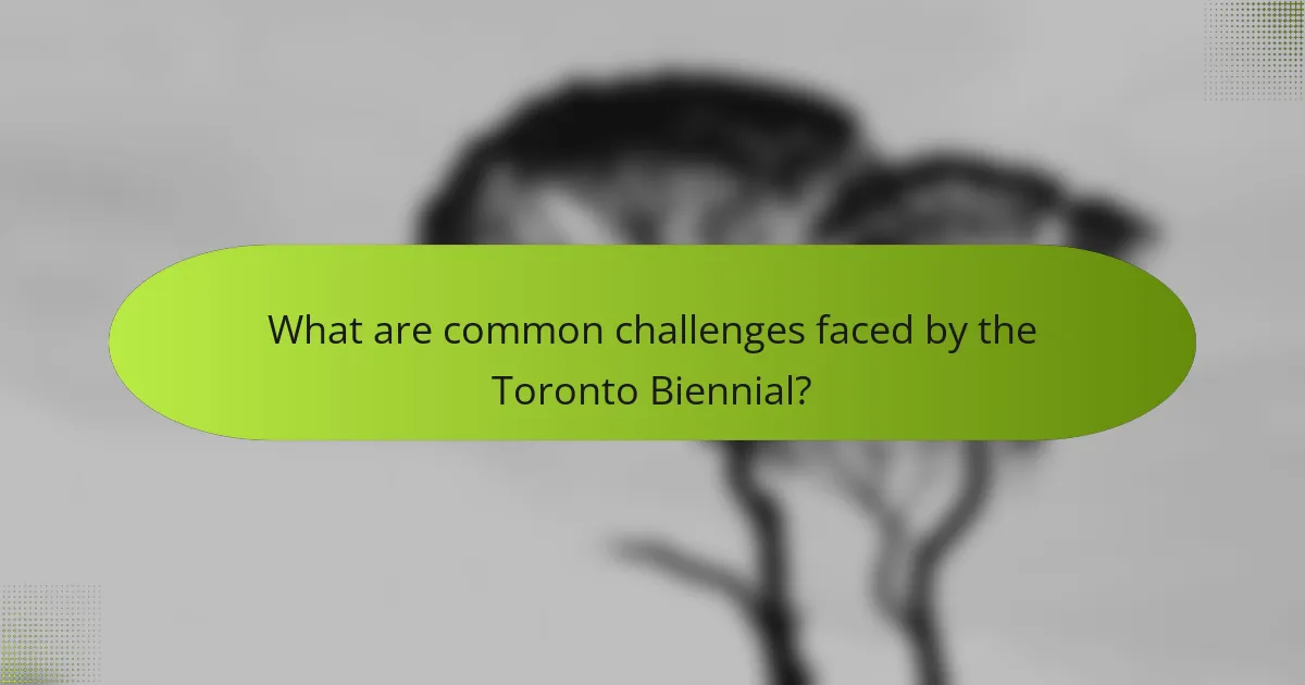 What are common challenges faced by the Toronto Biennial?
