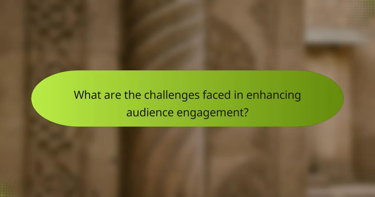 What are the challenges faced in enhancing audience engagement?