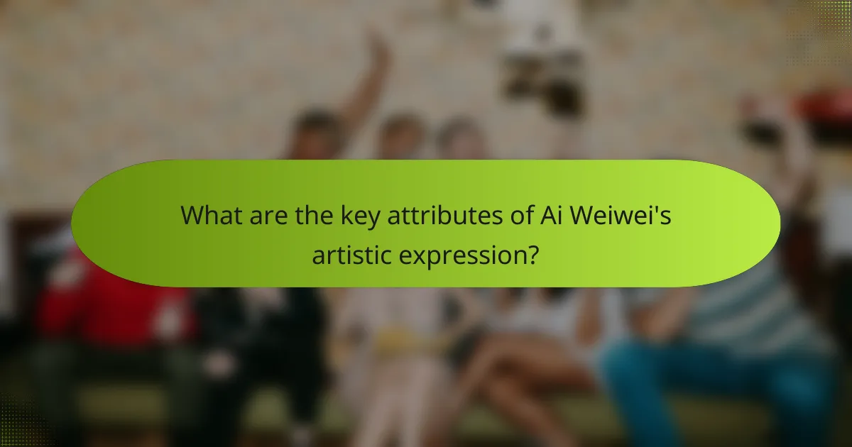 What are the key attributes of Ai Weiwei's artistic expression?