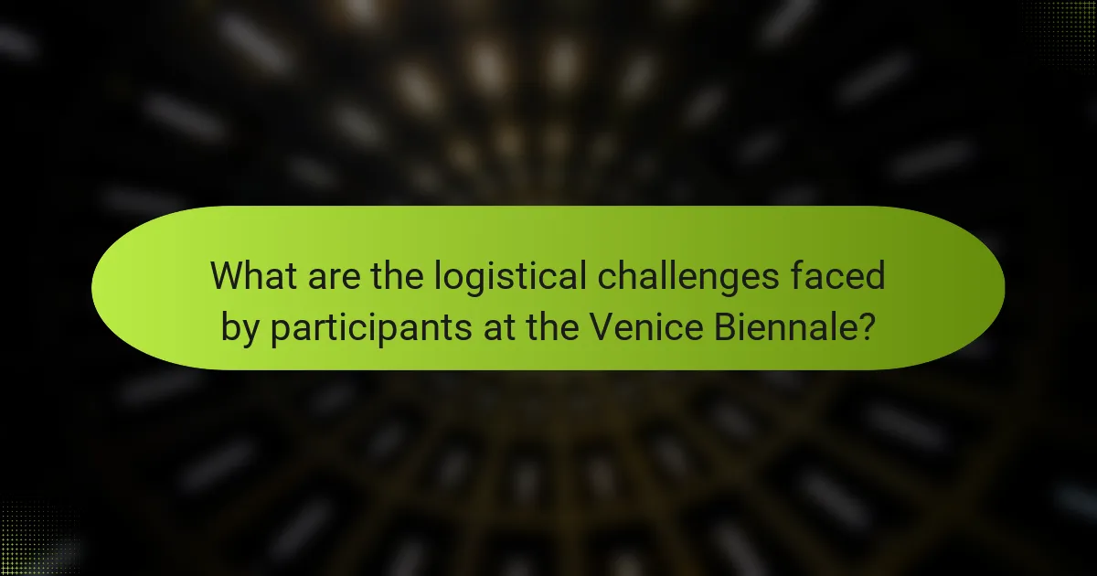 What are the logistical challenges faced by participants at the Venice Biennale?