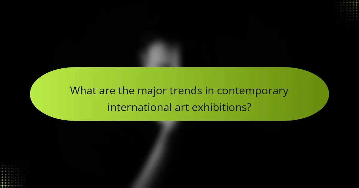 What are the major trends in contemporary international art exhibitions?
