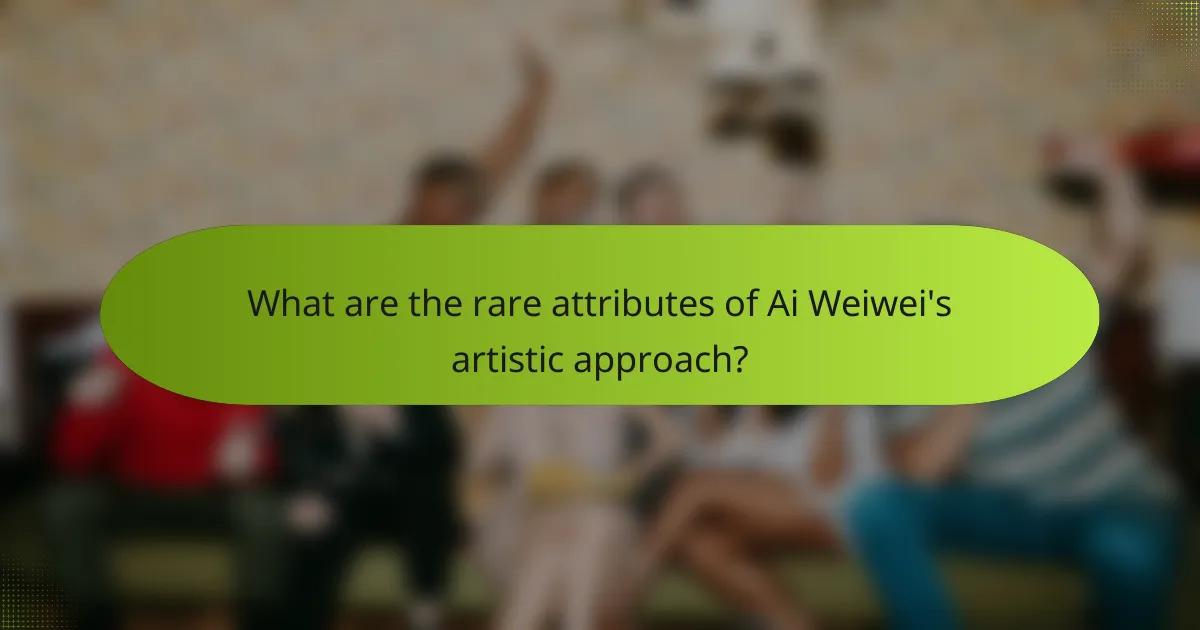 What are the rare attributes of Ai Weiwei's artistic approach?