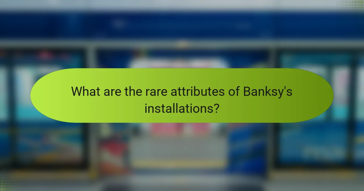 What are the rare attributes of Banksy's installations?