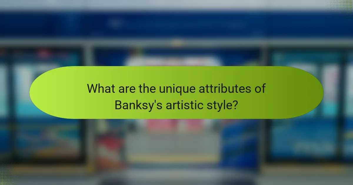 What are the unique attributes of Banksy's artistic style?