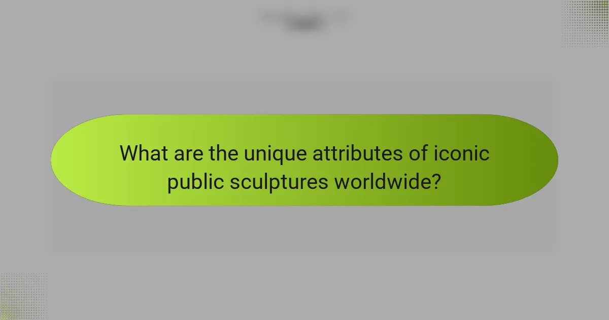 What are the unique attributes of iconic public sculptures worldwide?