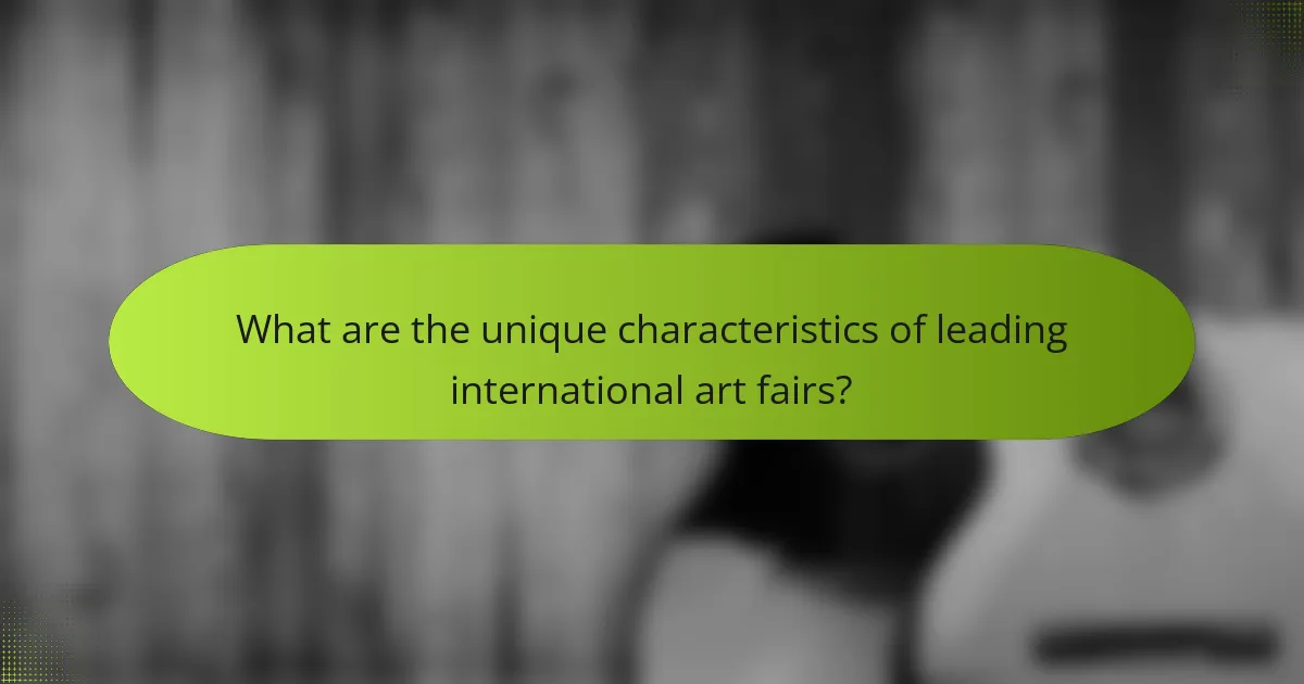 What are the unique characteristics of leading international art fairs?