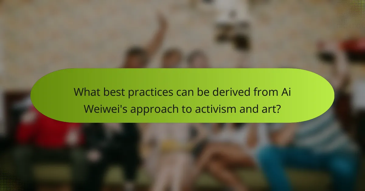 What best practices can be derived from Ai Weiwei's approach to activism and art?