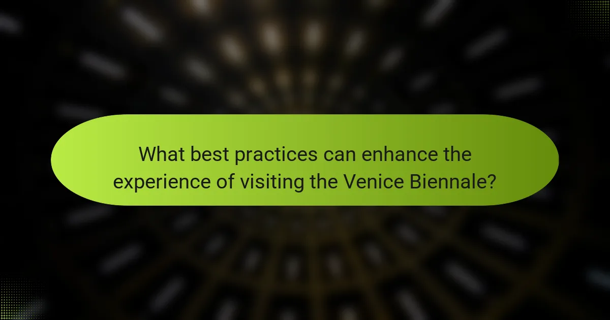 What best practices can enhance the experience of visiting the Venice Biennale?