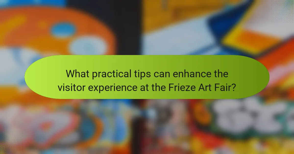 What practical tips can enhance the visitor experience at the Frieze Art Fair?