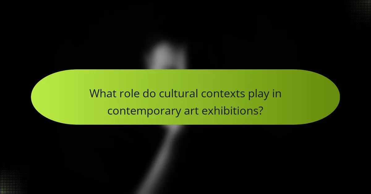 What role do cultural contexts play in contemporary art exhibitions?