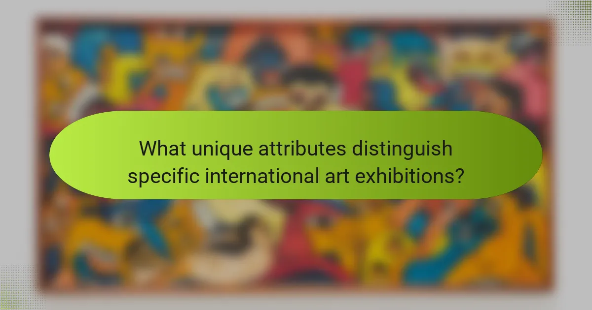 What unique attributes distinguish specific international art exhibitions?