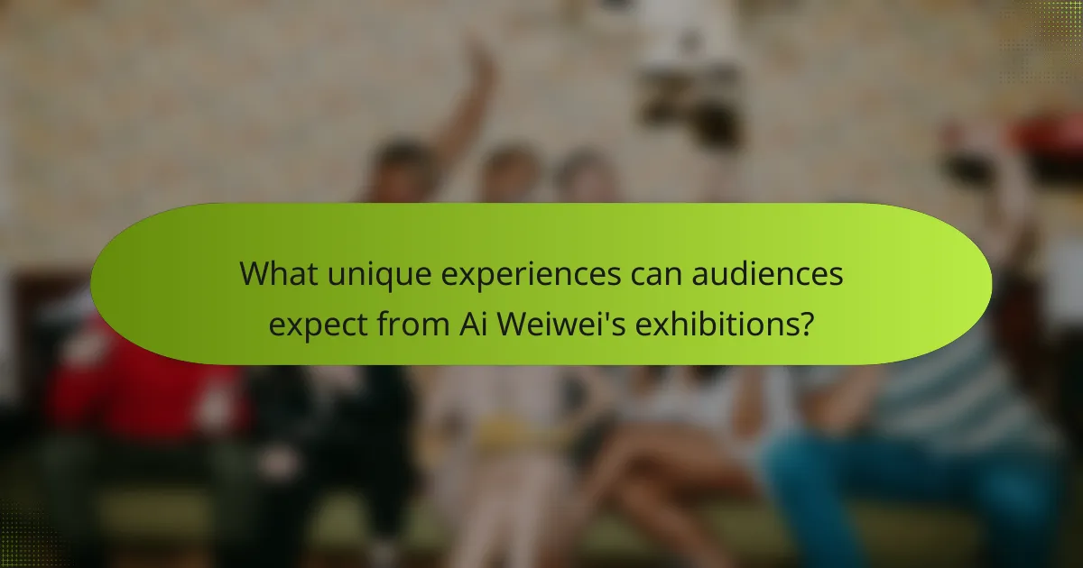 What unique experiences can audiences expect from Ai Weiwei's exhibitions?