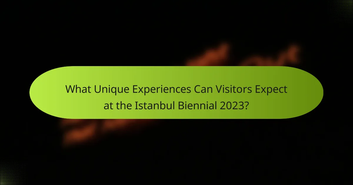 What Unique Experiences Can Visitors Expect at the Istanbul Biennial 2023?
