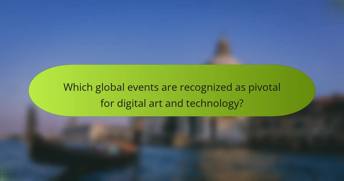 Which global events are recognized as pivotal for digital art and technology?