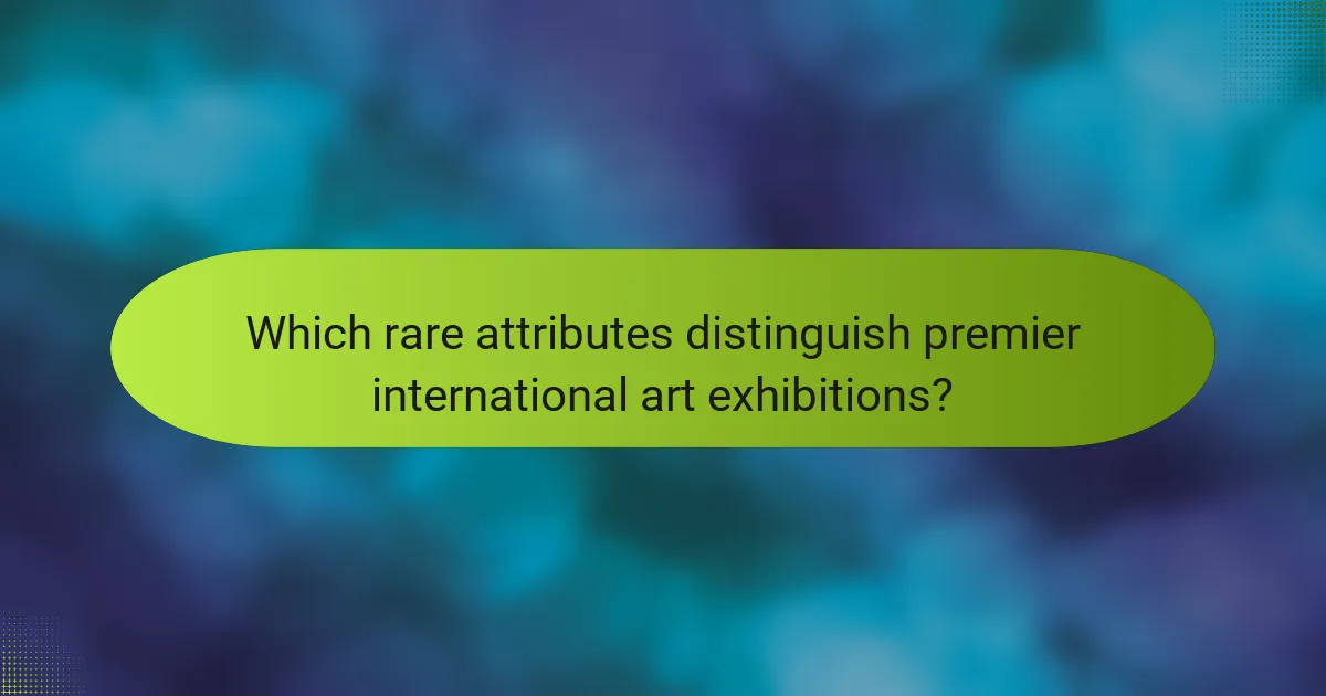 Which rare attributes distinguish premier international art exhibitions?