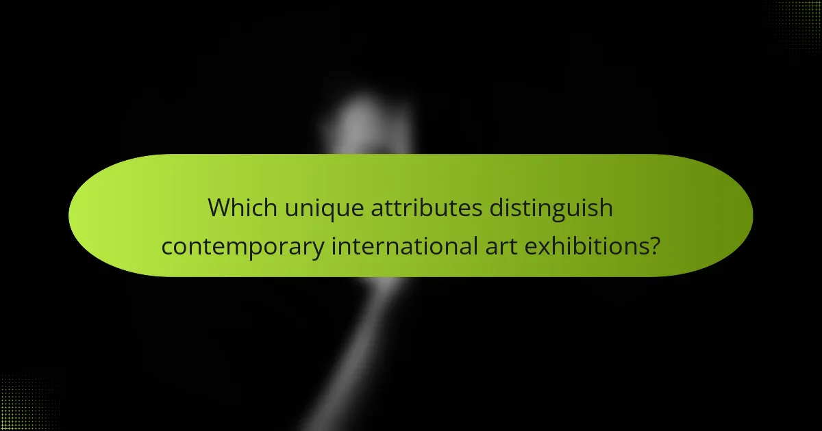 Which unique attributes distinguish contemporary international art exhibitions?