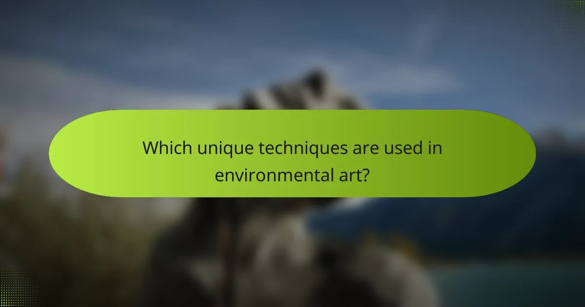 Which unique techniques are used in environmental art?